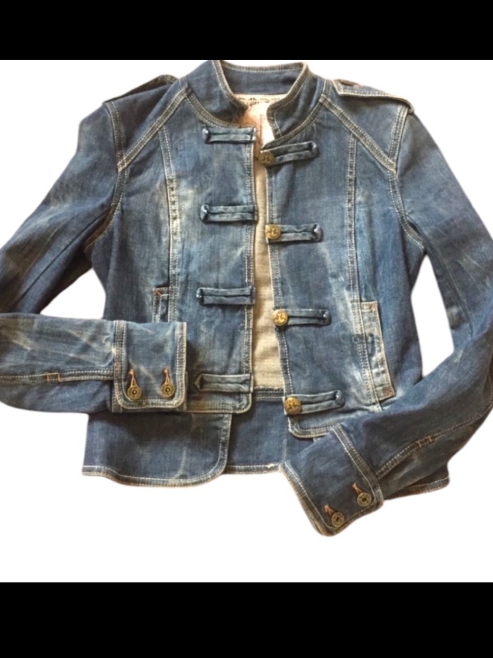 Chelsea & Violet denim jacket Military-Style Blue